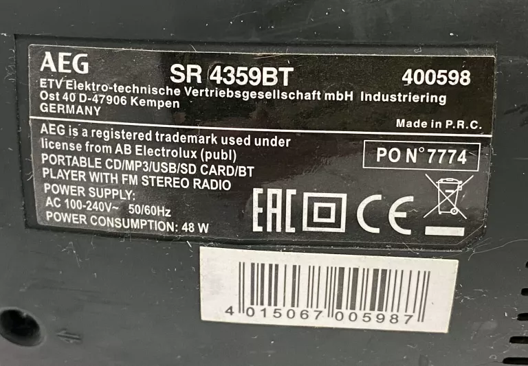 RADIOODTWARZACZ AEG SR4359BT
