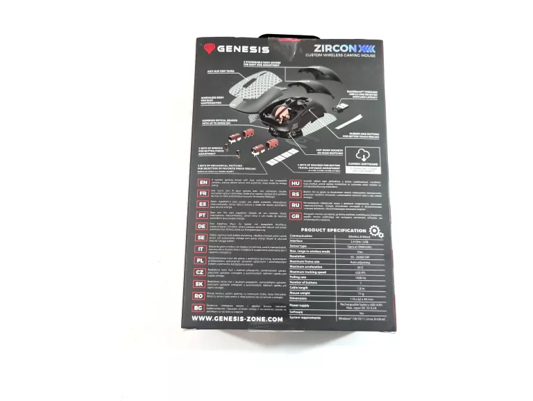 MYSZKA GAMINGOWA GENESIS ZIRCON XIII BEZPRZEWODOWA 26000DPI CUSTOM CZARNA