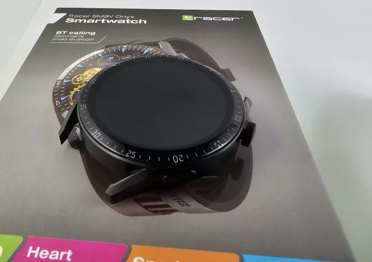 SMARTWATCH TRACER SM8V ONYX + ŁADOWARKA, KABEL, DOW. ZAKUPU