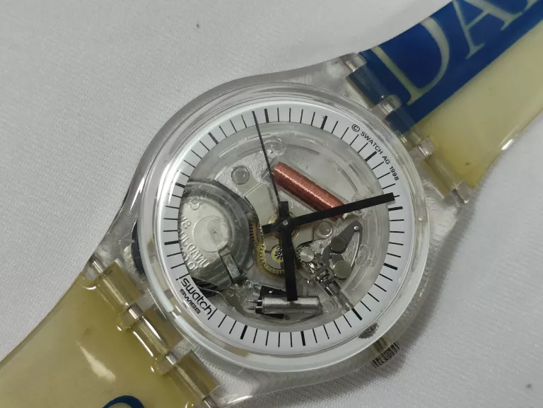 PRZEZROCZYSTY ZEGAREK SWATCH QUARTZ MECHANIZM KWARCOWY