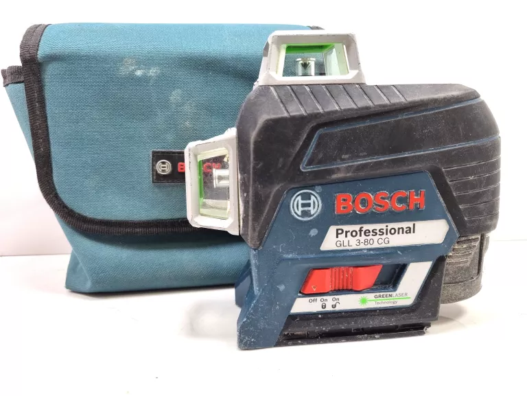 LASER LINIOWY BOSCH GLL 3-80 CG ZIELONY 3 LINIE AKU 3.0AH POKROWIEC
