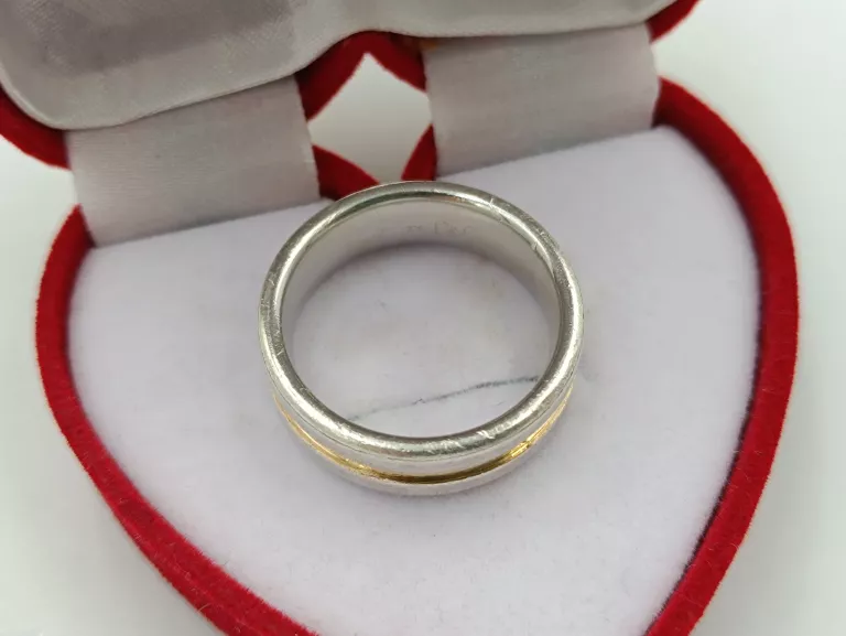 SREBRNA OBRĄCZKA POZŁACANA 925 11,53G 24,5