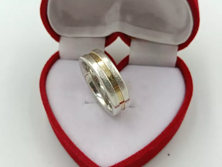 SREBRNA OBRĄCZKA POZŁACANA 925 11,53G 24,5