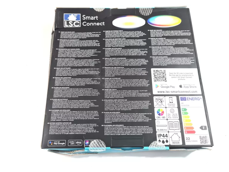 LAMPA SUFITOWA PLAFON LSC SMART CONNECT RGB WIFI ALEXA 1500LM 30 X 3 CM