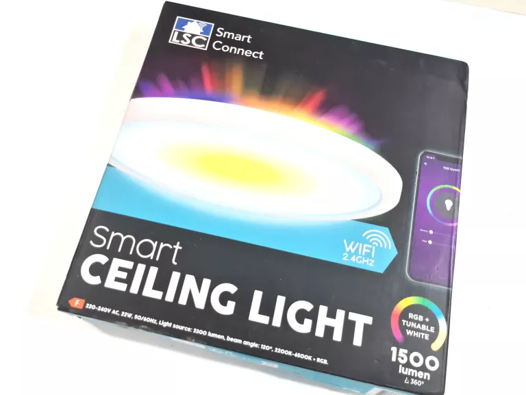LAMPA SUFITOWA PLAFON LSC SMART CONNECT RGB WIFI ALEXA 1500LM 30 X 3 CM