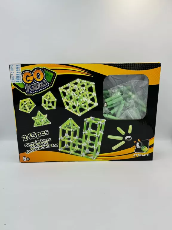KLOCKI MAGNETYCZNE GO KIDZ 245PCS KOMPLET