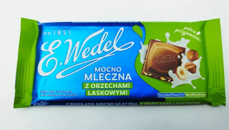 CZEKOLADA WEDEL MLECZNA Z ORZECHAMI LASKOWYMI 80G #09,2025