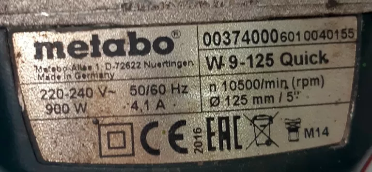 SZLIFIERKA KĄTOWA METABO D-72622