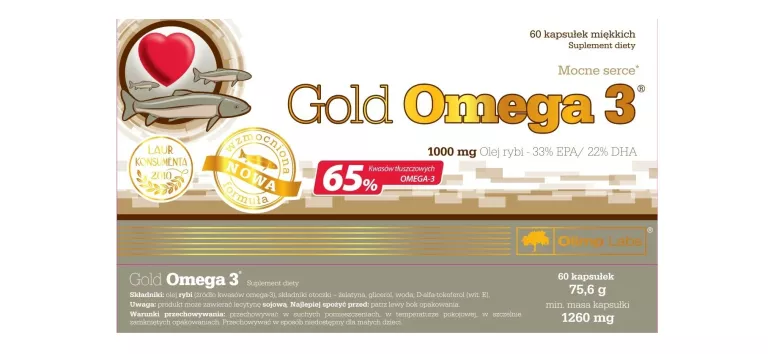 OLIMP GOLD OMEGA 3 1000 MG ZDROWE SERCE FUNKCJONOWANIE MÓZGU 60 KAPS.