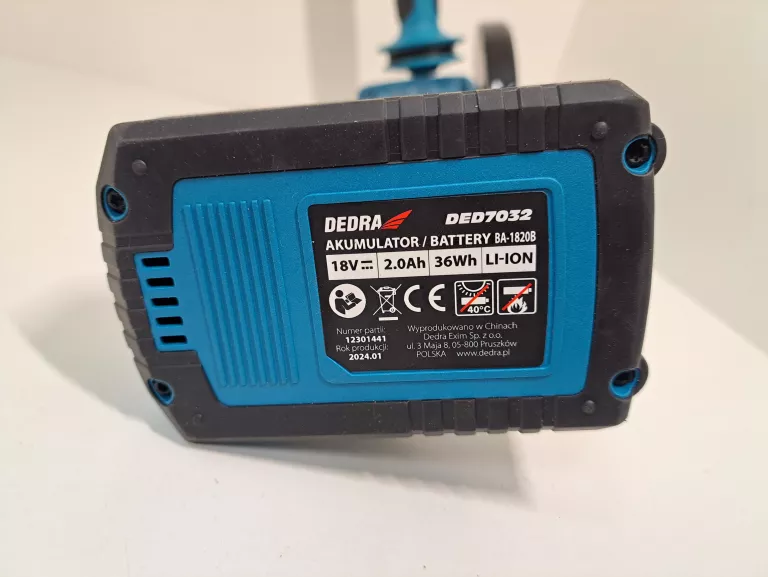 SZLIFIERKA KĄTOWA DEDRA DED7051 + AKU + ŁAD.