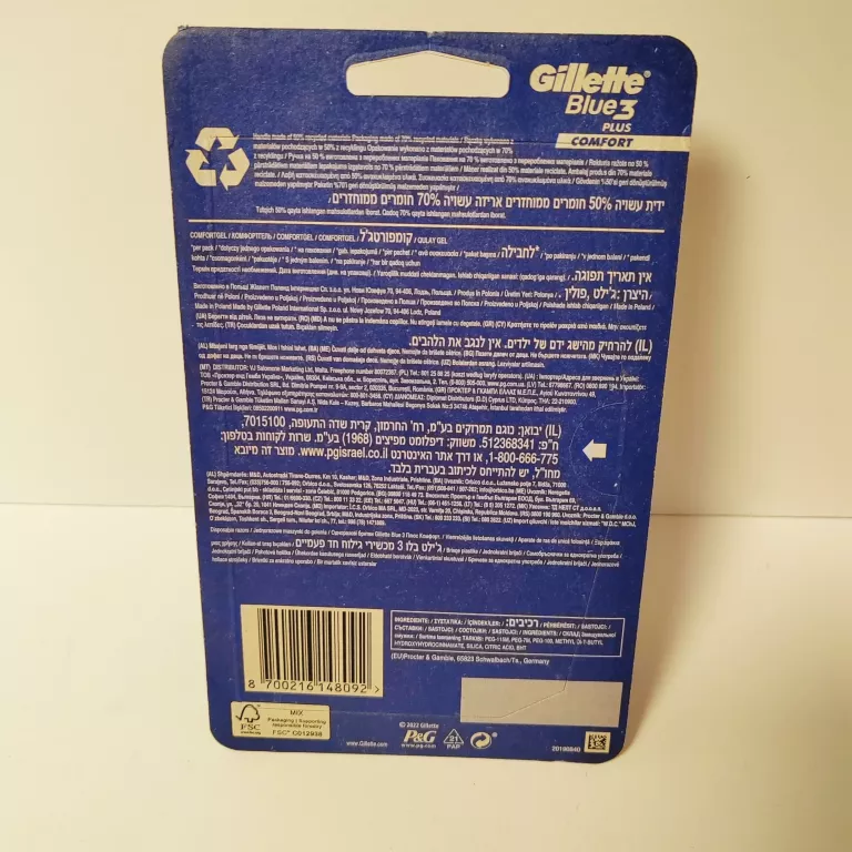 GILLETTE BLUE 3 PLUS COMFORT 12 SZTUK