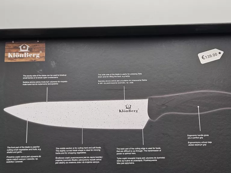 ZESTAW 5+1 NOŻE KUCHENNE KLONBERG KB 3203