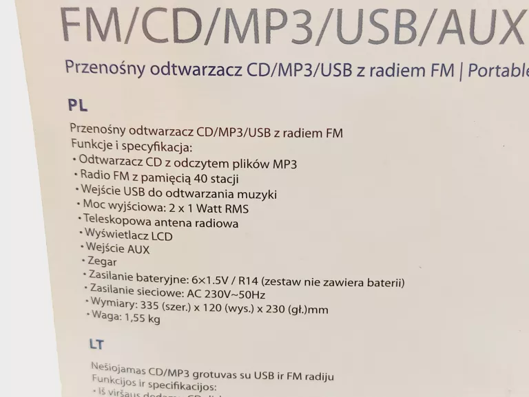 RADIOODTWARZACZ CD/MP3/USB BB14BK CZARNY BLAUPUNKT