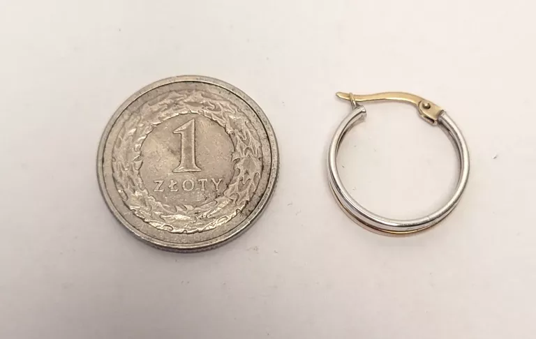 ZŁOTE UŻYWANE KOLCZYKI 333/8K VERONA 1,48G KOŁA BIAŁE ZŁOTO I ŻÓŁTE