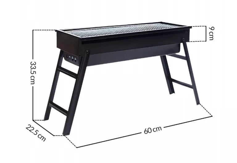 GRILL WĘGLOWY TURYSTYCZNY PRZENOŚNY SKŁADANY 60CM