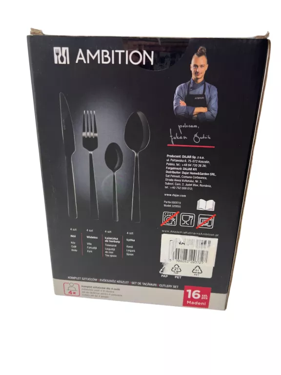 SZTUĆCE AMBITION 16EL. CZARNE!