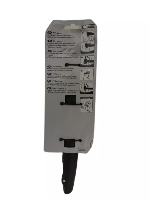 SUPER LEKKA MINI POMPKA ROWEROWA BETO CLD-019T - DWUZAWOROWA, T-RĄCZKA