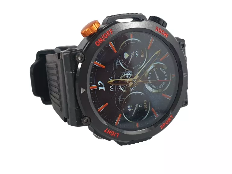 SMARTWATCH MĘSKI Z WBUDOWANĄ LATARKĄ ORAZ KOMPASEM TAKTYCZNY ZEGAREK 2024