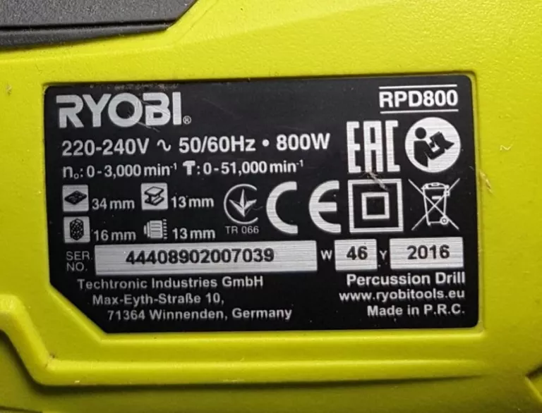 WIERTARKA UDAROWA RYOBI RPD800
