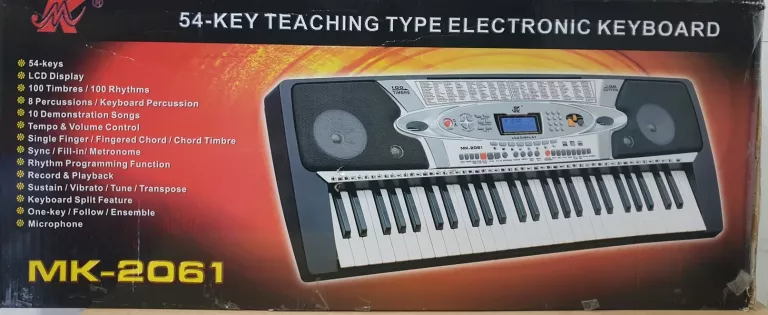 KEYBOARD MK-2061 + MIKROFON, ZASILACZ, KSIĄŻKA CHWYTY DO NAUKI GRY