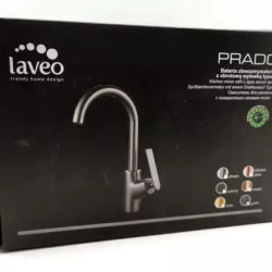 BATERIA ZLEWOZMYWAKOWA LAVEO PRADO GRAFITOWA Z WYLEWKĄ TYPU U
