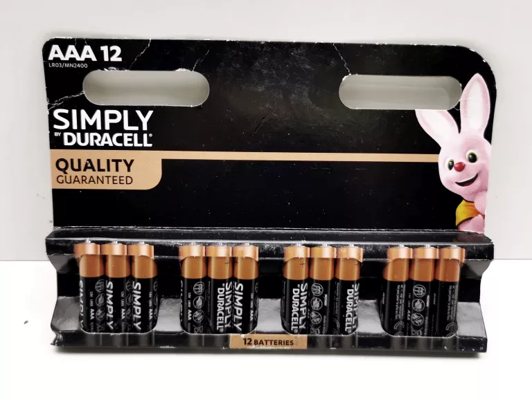 SIMPLY DURACELL ORYGINALNE BATERIE ALKALICZNE (R3) AAA 1,5V X12 SZT