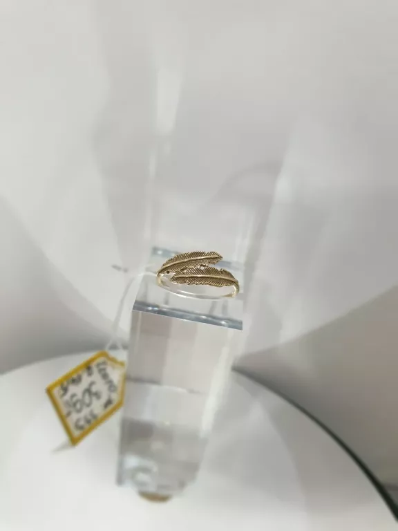ŚLICZNY ZŁOTY PIERŚCIONEK Z MOTYWEM PIÓREK, PRÓBA 333 R. 14,5 BOHO