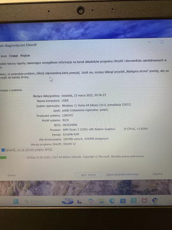 LAPTOP LENOVO V14-ADA RYZEN 3 8/256GB