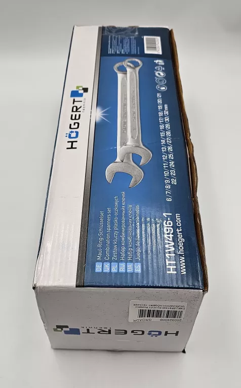 ZESTAW KLUCZY PŁASKO OCZKOWYCH HÖGERT TECHNIK HT1W496-1