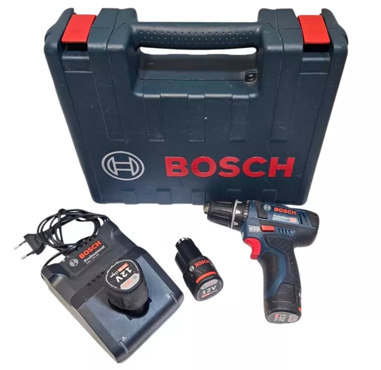 WKRĘTARKO - WKRĘTARKA BOSCH 12 V GSR 12V-15 + 3X AKU / WALIZKA / ŁADOWARKA