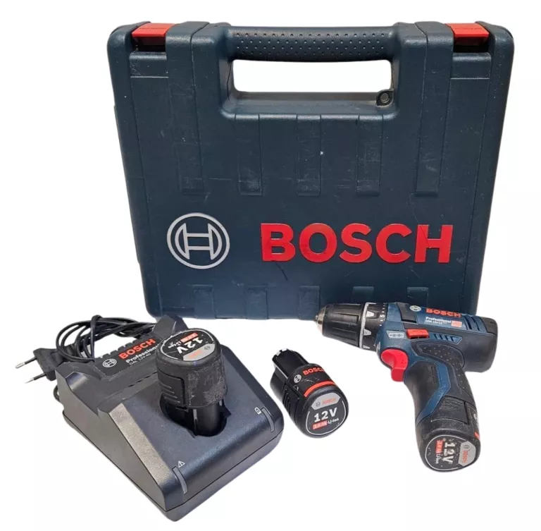 WKRĘTARKO - WKRĘTARKA BOSCH 12 V GSR 12V-15 + 3X AKU / WALIZKA / ŁADOWARKA