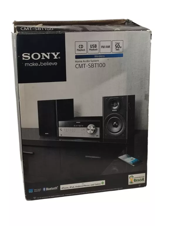 WIEŻA SONY CMT-SBT100 CZARNA BLUETOOTH NFC KOMPLET