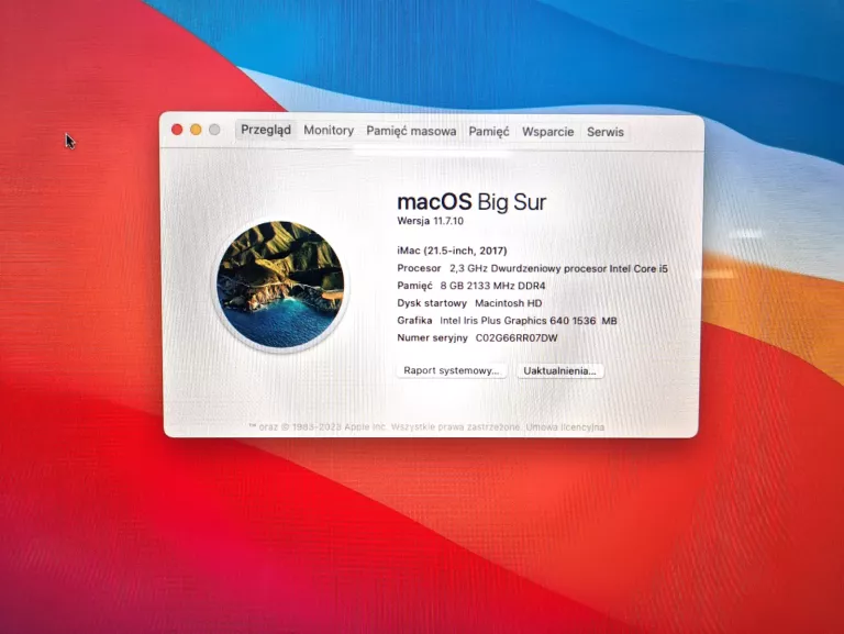 KOMPUTER APPLE IMAC 21,5 8/256 GB, 2017, A1418