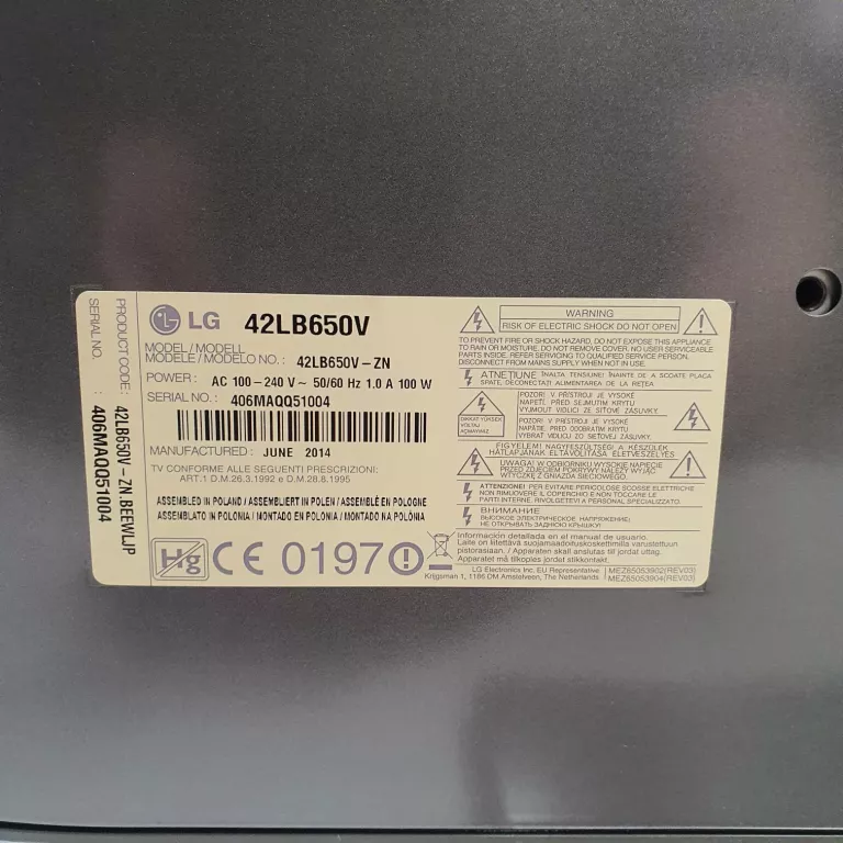 TELEWIZOR LED  LG 42LB650V / SMART / 3D / WIFI