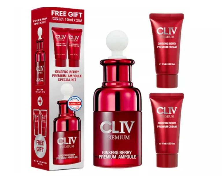 CLIV PREMIUM ZESTAW AMPUŁKA DO TWARZY ŻEŃ-SZEŃ 30ML + MINI KREMY 2 X 10ML