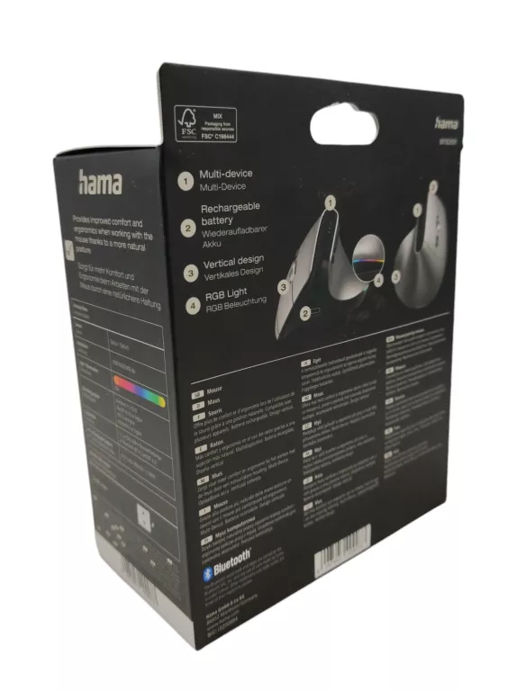 MYSZ BEZPRZEWODOWA HAMA EMW-700 ANTRACYT PIONOWA ERGONOMICZNA