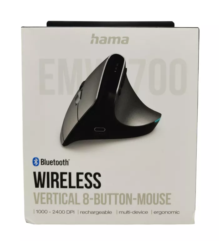 MYSZ BEZPRZEWODOWA HAMA EMW-700 ANTRACYT PIONOWA ERGONOMICZNA