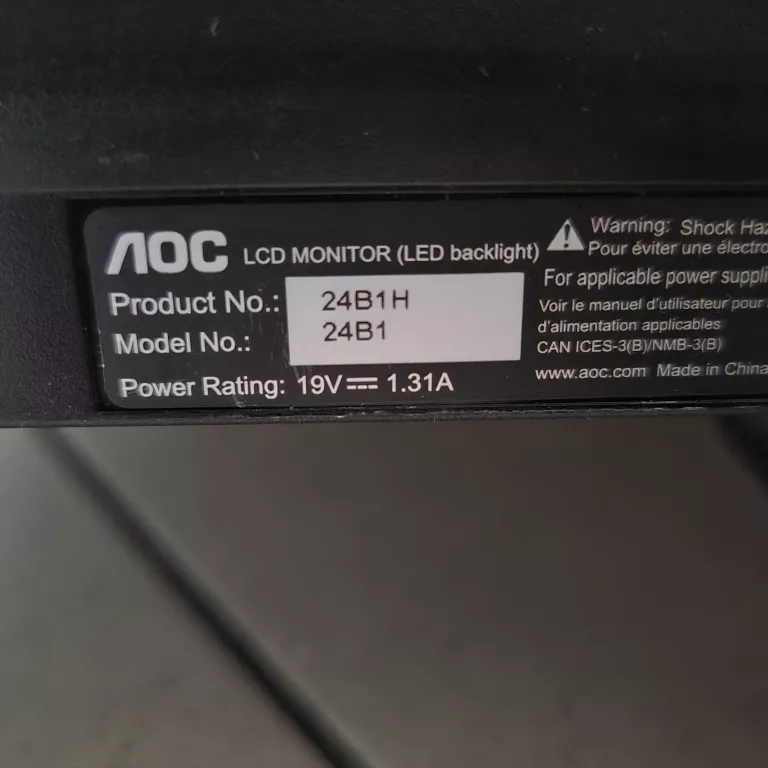 MONITOR AOC 24B1H +ZASILACZ