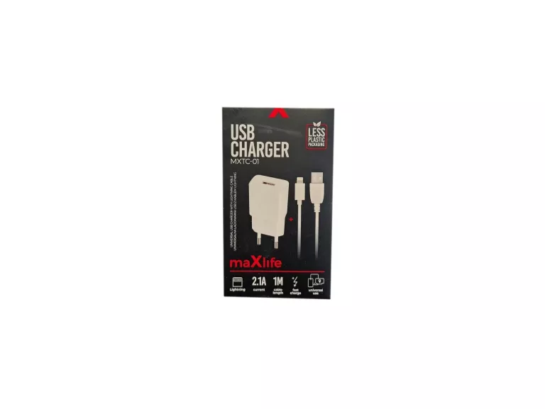 MAXLIFE ŁADOWARKA SIECIOWA MXTC-01 1X USB 2,1A