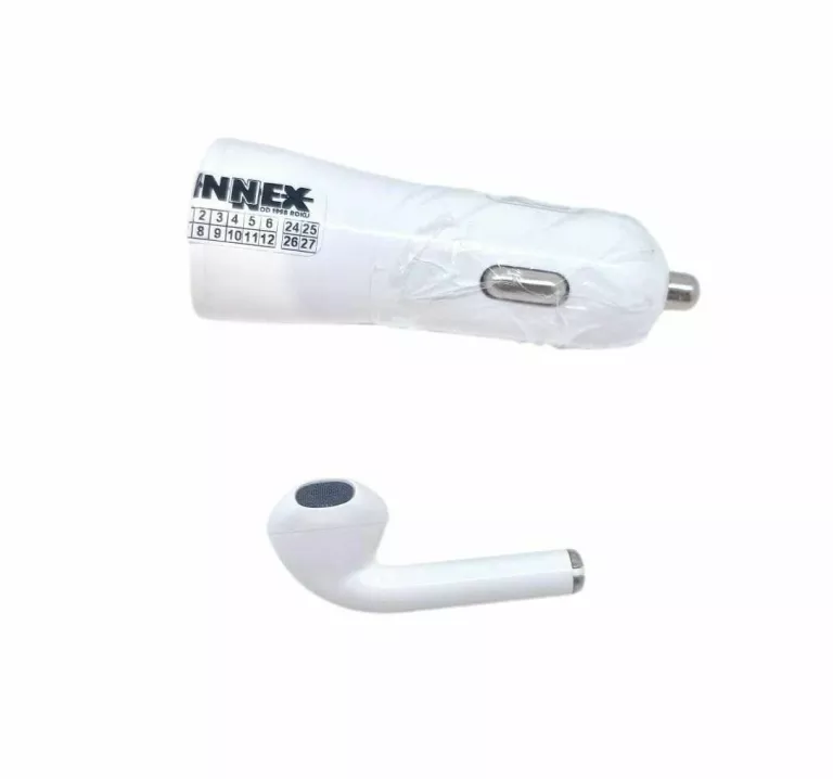 ŁADOWARKA SAMOCHODOWA SŁUCHAWKA BLUETOOTH CB1 BIAŁA 1USB 18W