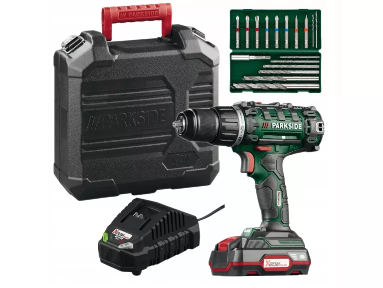 WIERTARKO-WKRĘTARKA PARKSIDE PABS 20-LI 20V +AKUMULATOR +WALIZKA +BITY