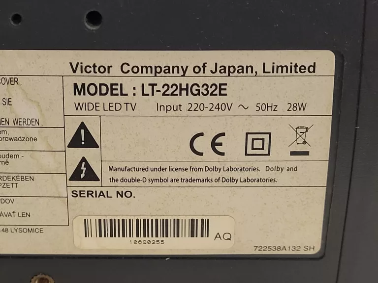 TELEWIZOR LED JVC 22" LT-22HG32E