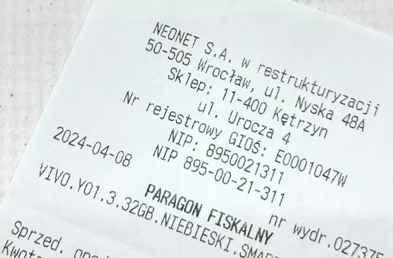 TELEFON VIVO Y01 KOMPLET D/S NEONET + DZ 04.24