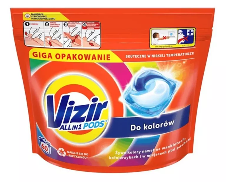 KAPSUŁKI DO PRANIA KOLOROWEGO VIZIR ALL-IN-1 PODS 60 SZT. 8001090788597