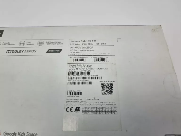 TABLET LENOVO TAB M10 10,1 4 GB / 64 GB