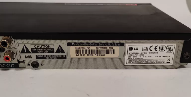 ODTWARZACZ DVD BLU-RAY LG BP220