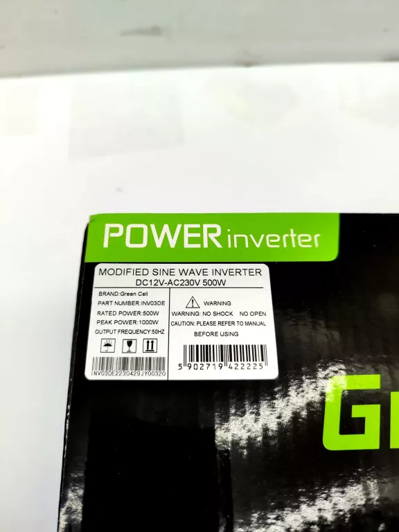 PRZETWORNICA GREEN CELL 12V NA 230V 500W/1000W PUD