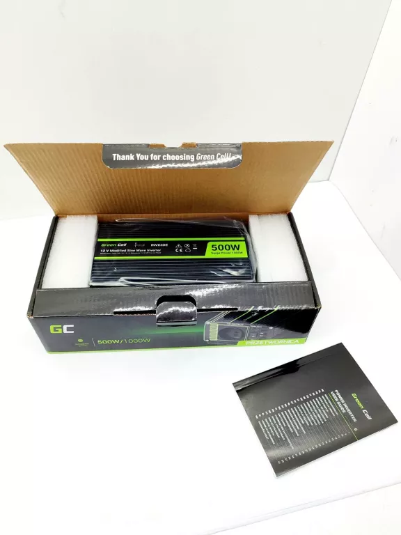 PRZETWORNICA GREEN CELL 12V NA 230V 500W/1000W PUD