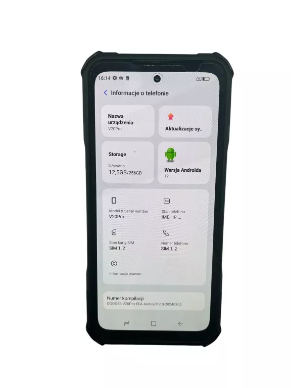 SMARTFON DOOGEE V20 PRO 12+8/256GB 6000MAH PANCERN