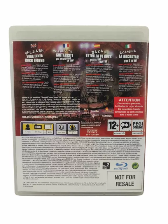GRA GUITAR HERO 3 LEGENDS OF ROCK PS3